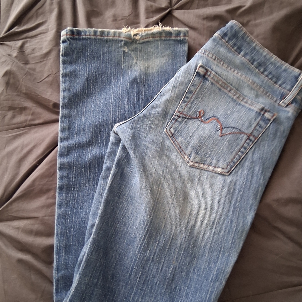 lei Blue Flared Wide Leg Jeans